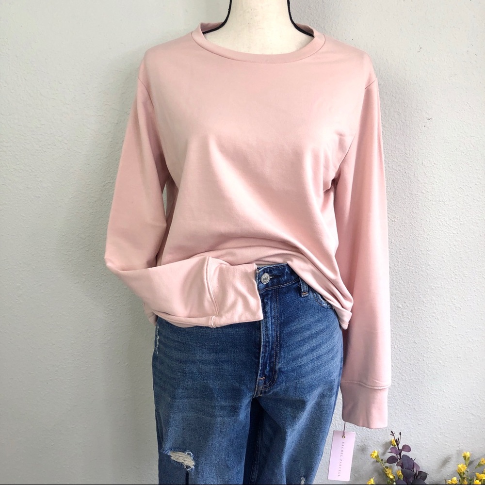 Rachel Parcell Blush Pink Crew Neck Sweatshirt